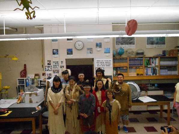 Students learned about Abenaki culture from Patty Manning and family.