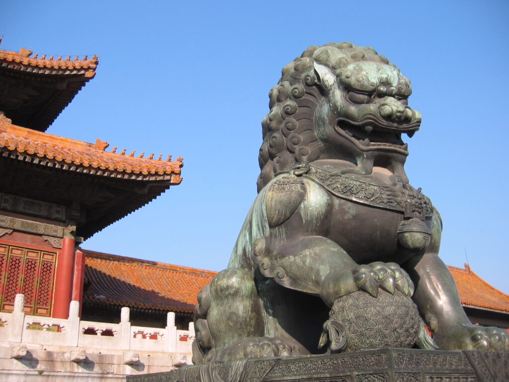 Chinese culture - lion statue in Beijing