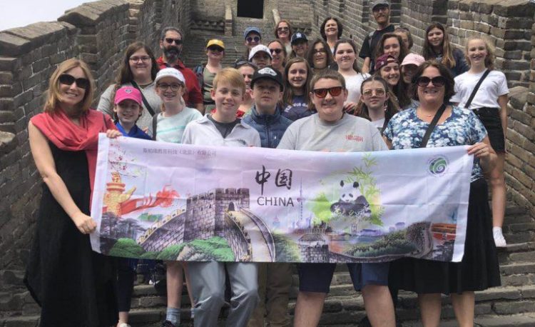 Educational travel group at Great Wall China